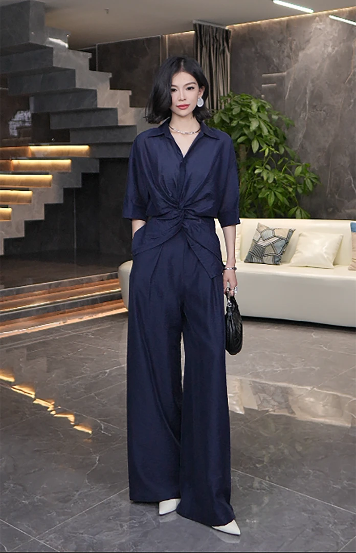 【彤姐原创】气质轻奢时尚百搭衬衫上衣+裤子套装LZD25159