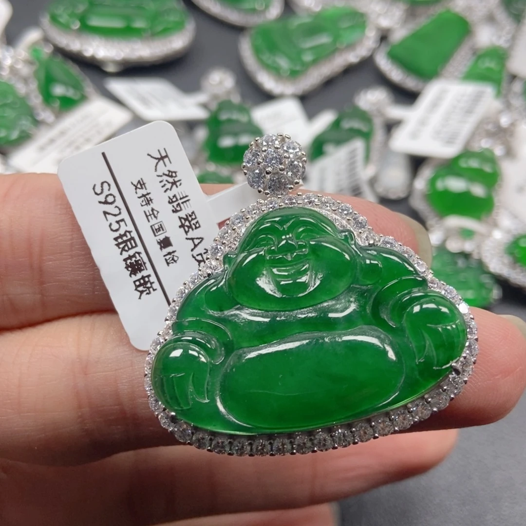 翡翠银S925镶嵌颈饰