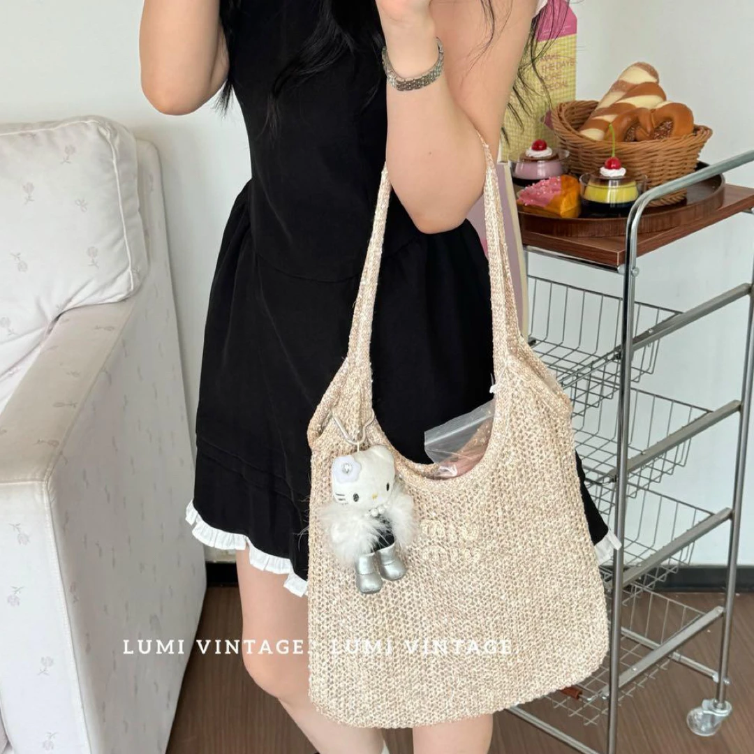 95新 MIU MIU/缪缪 金色编织ivy单肩包11540651