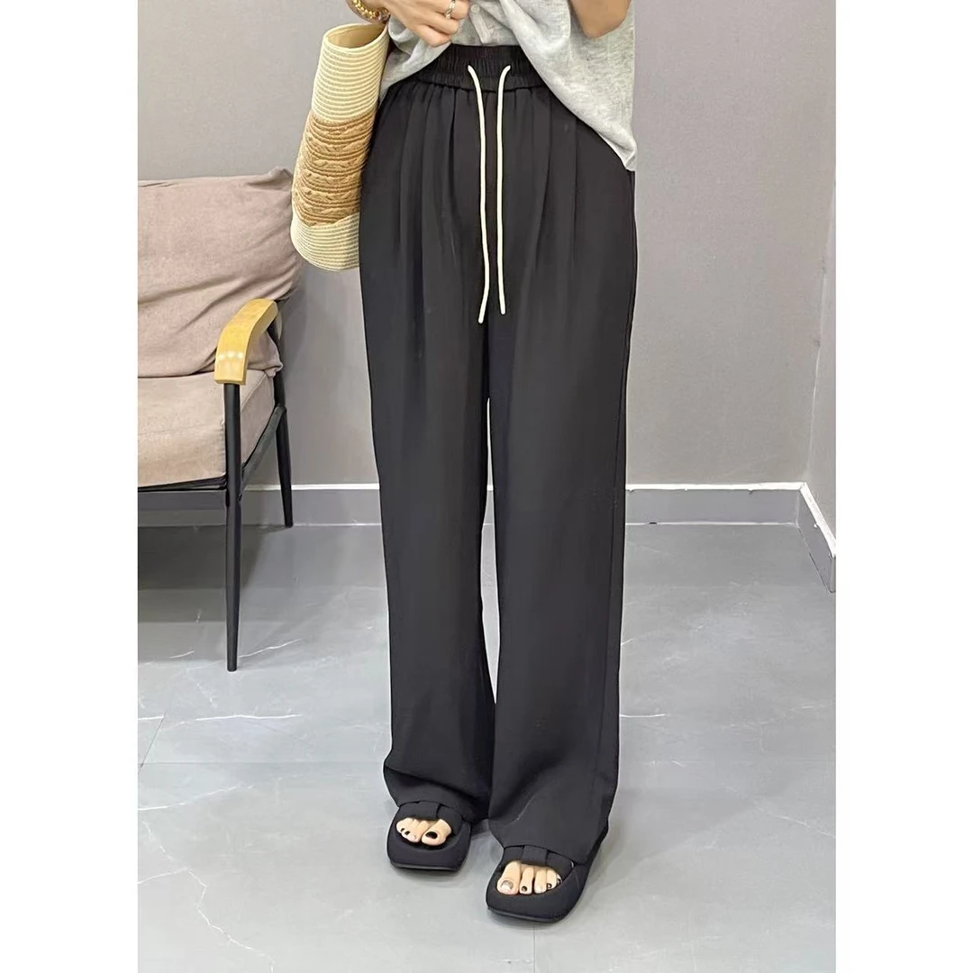 新品窄版西装拖地裤