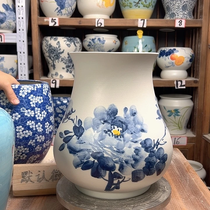 陶鱼尾兰兰牡丹陶瓷高27