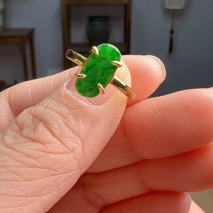 翡翠银S925镶嵌戒指戒指57