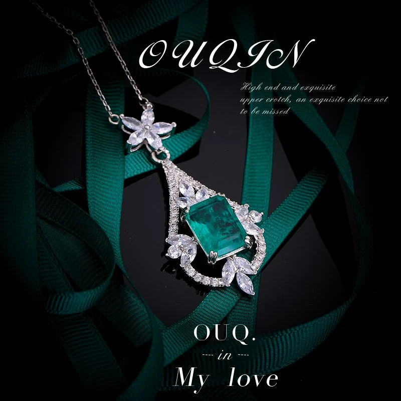 链子925银合成锆石  【琴愿为你】时尚气质吊坠女项链ZD140447