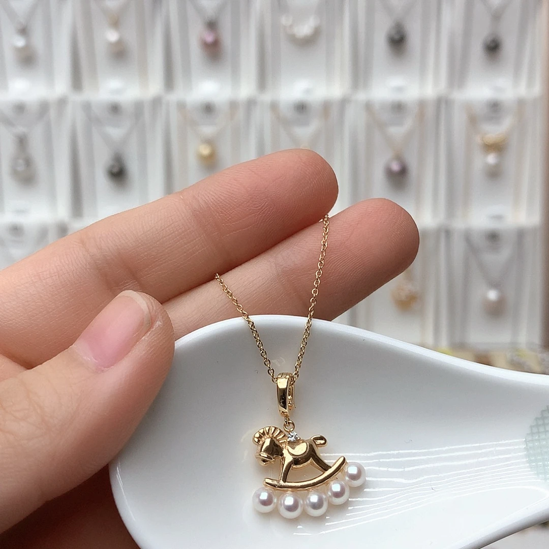 吊坠(不含链)银S925镶嵌淡水珍珠