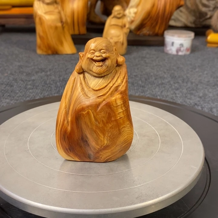 柏木（崖柏）崖柏弥勒佛摆件根雕工艺品