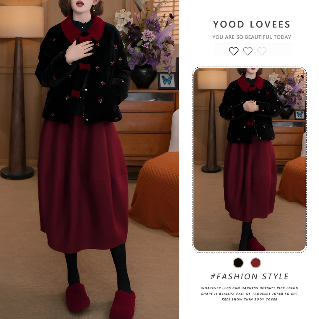 时尚潮流气质两件套女2025秋冬新款高级感简约百搭外套半身裙套装