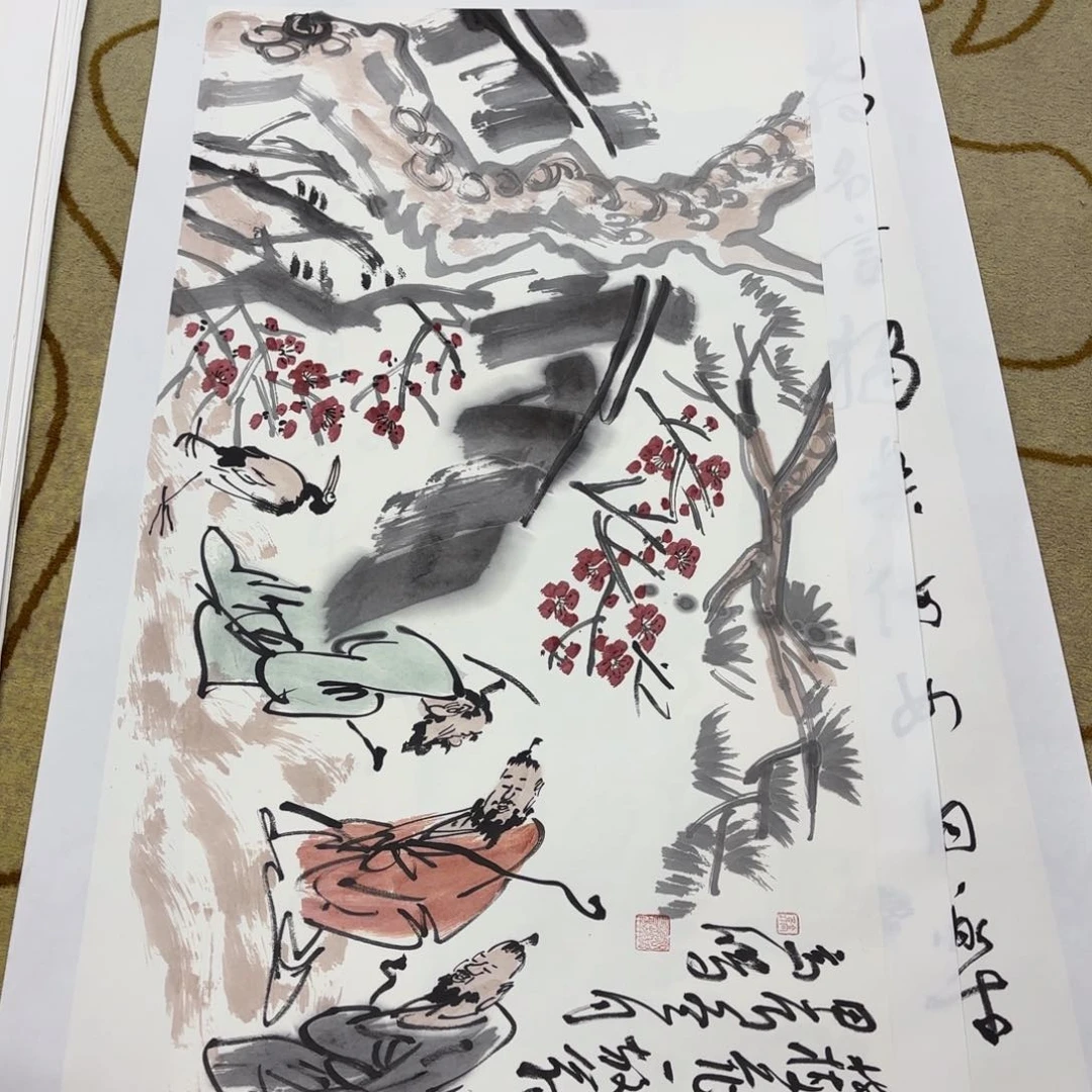 国画人***在高鸿四尺李欣主播