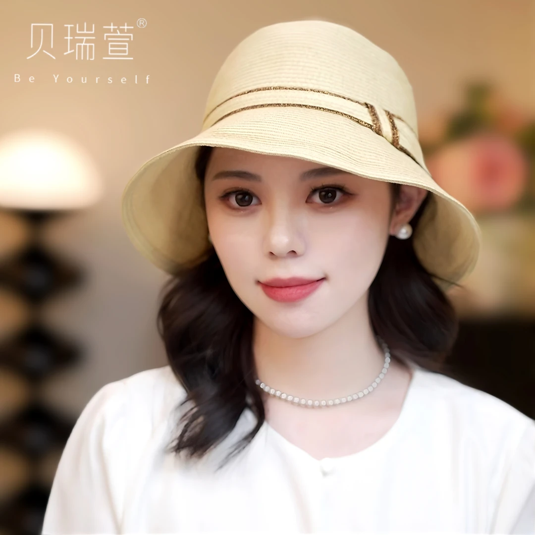 1613简约国风百搭渔夫帽子女款ins盆帽夏季韩版遮阳防晒帽子