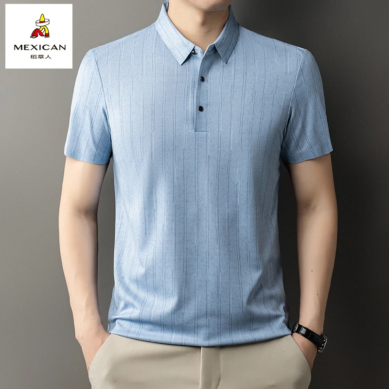 Mexican/稻草人透气短袖POLO衫Polo衫夏季翻领半袖男装polo纯色