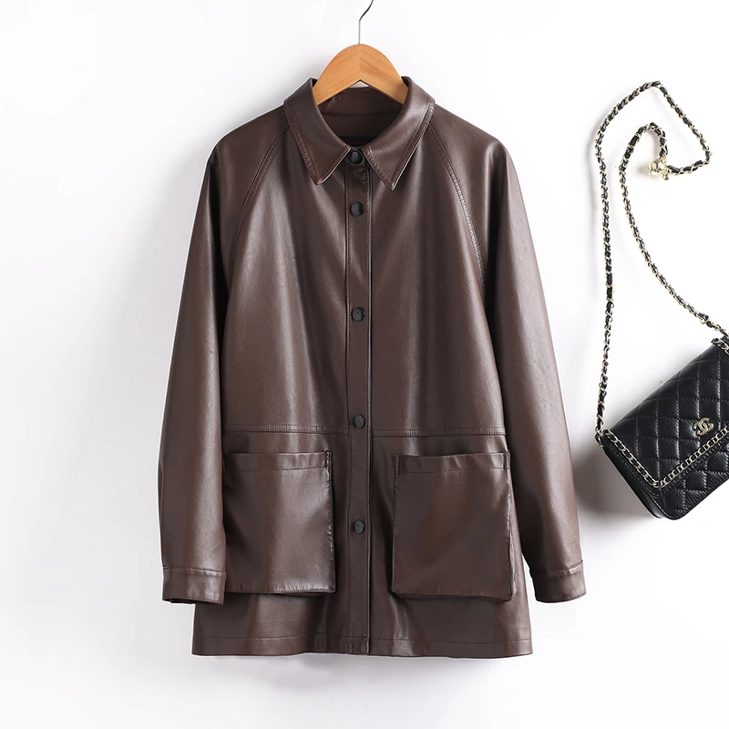 海宁真纯皮衣女皮休闲外套KFLD-1629