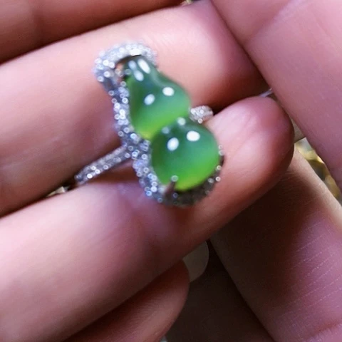 和田玉银S925镶嵌戒指