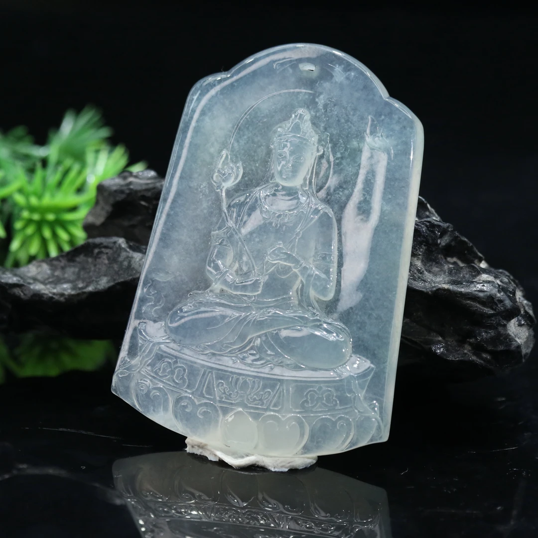 65天然缅甸翡翠A货高冰吊坠/000093/北京中保拍卖