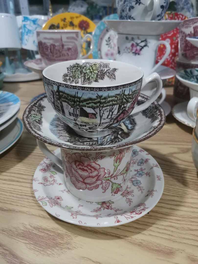 外贸尾单清库存孤品单品微瑕釉中彩高品质餐具家用