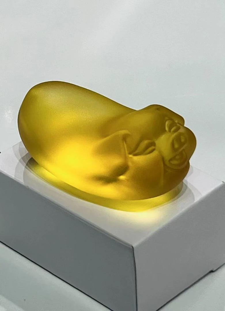 古法琉璃精品摆件 手把件 小猪