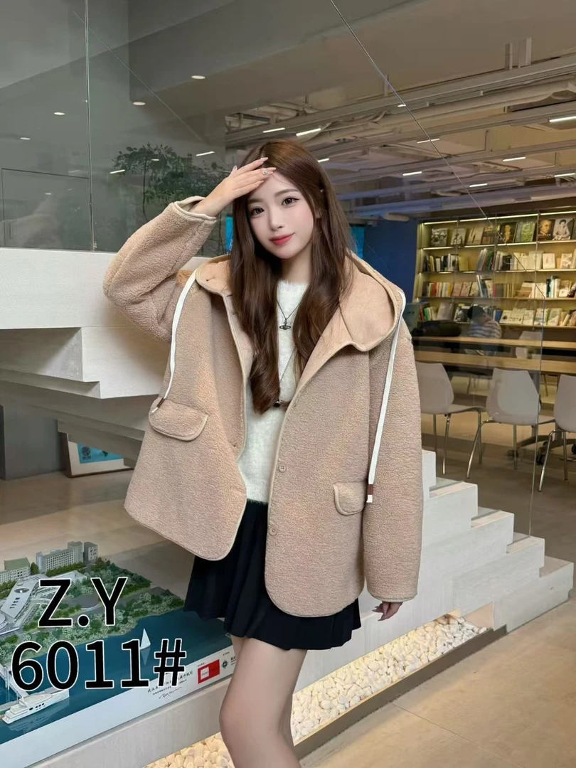 短外套冬季女保暖连帽常规短款宽松韩版加厚6011款