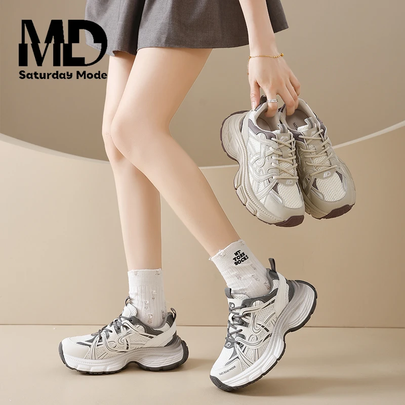 SATURDAYMODE2025春季新款女鞋潮流时尚百搭老爹鞋休闲运动