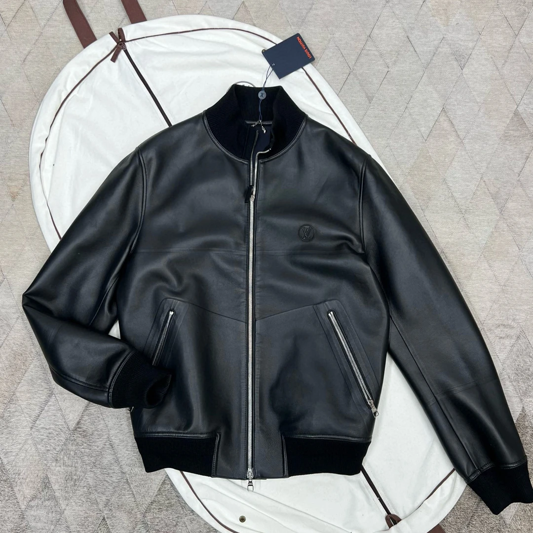 未使用 LouisVuitton/路易威登 127416 羊皮棒球夹克皮衣