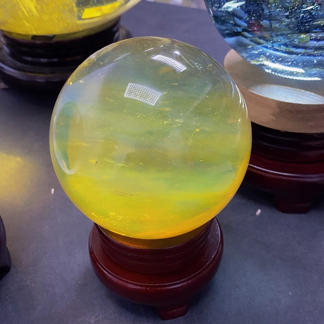 佩***明石材9.6厘米黄水摆件