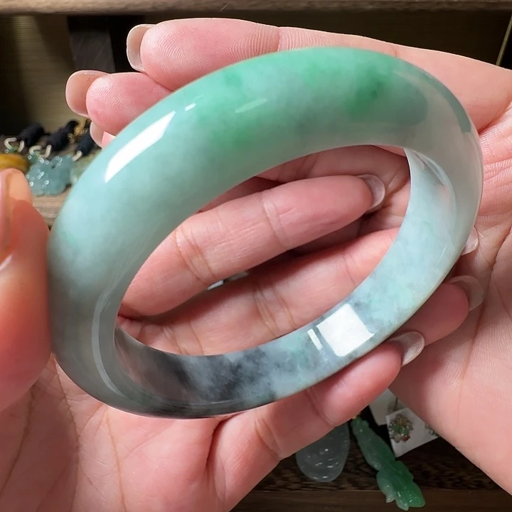 清***清翡翠未镶嵌手镯翡翠460