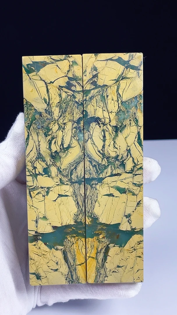 四川雅安花纹绿对章石