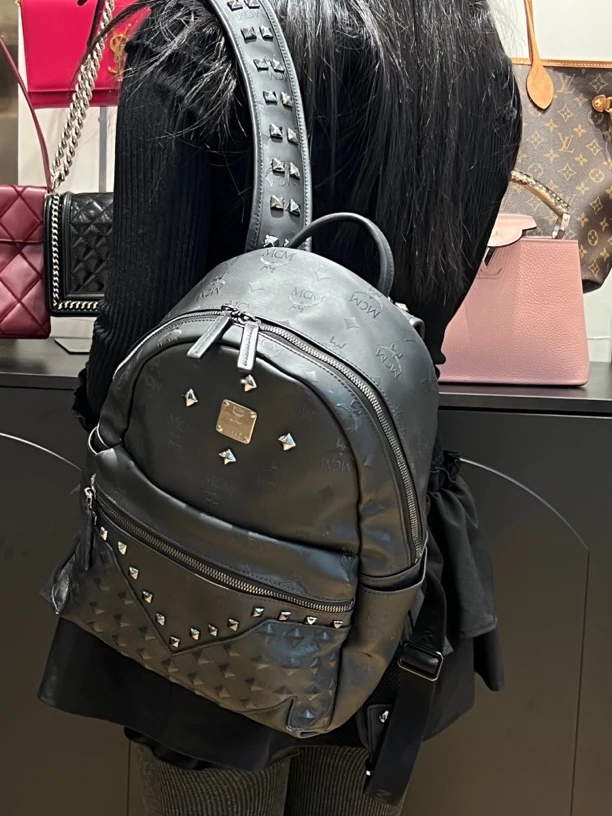 95新 MCM MCM科技布双肩包