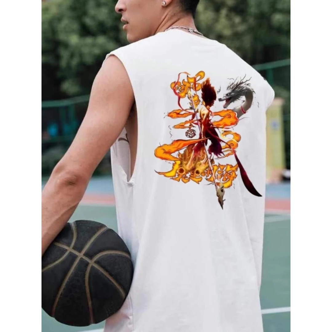 哪吒2魔童闹海篮球背心2025春夏新品潮男款训练运动无袖纯棉坎肩