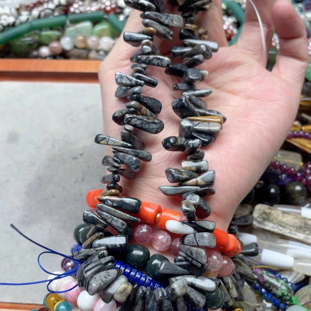 玛瑙/玉髓合金珠宝半成品一条毕加索卡子