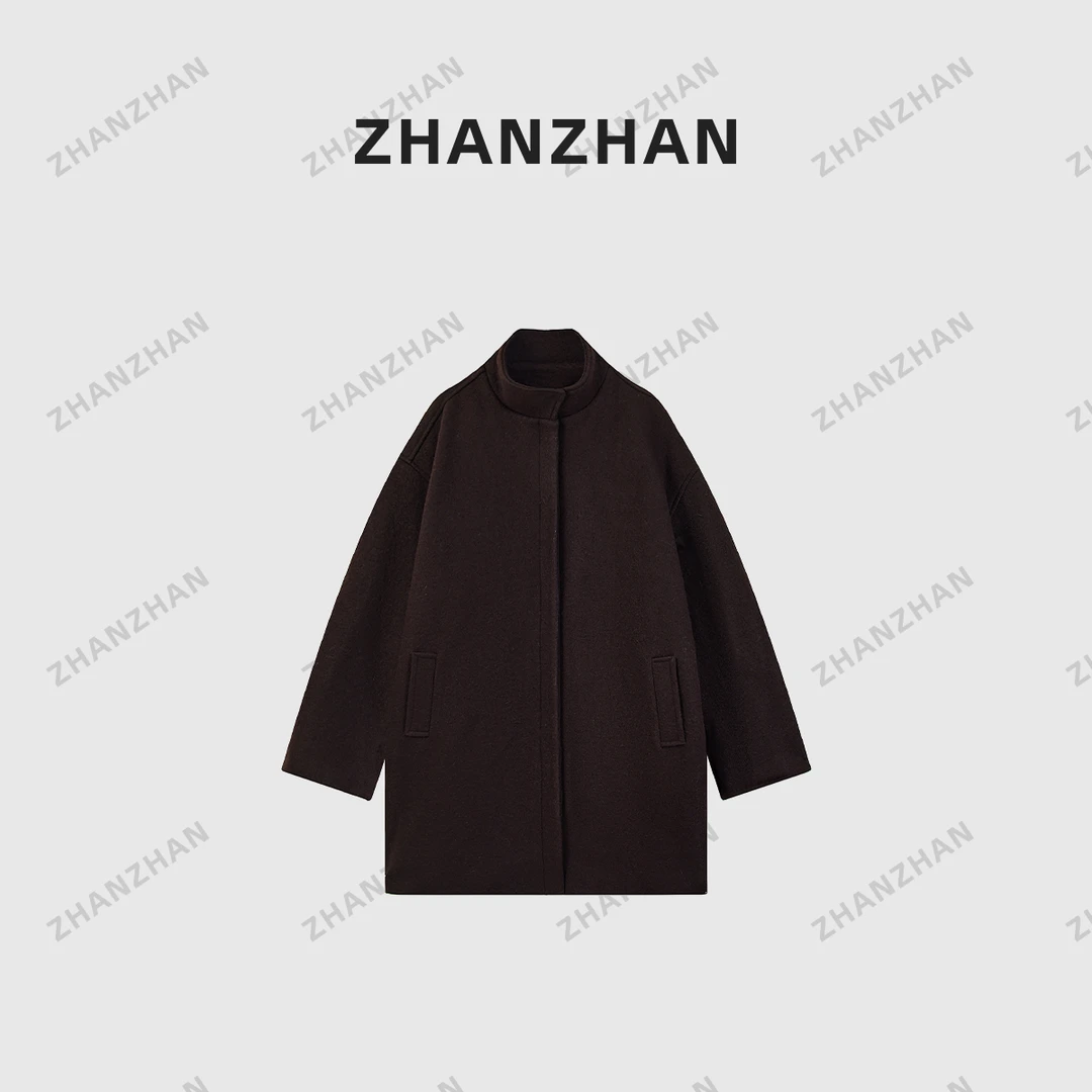 ZHANZHAN【暮色旅人】赫本风经典简约羊毛呢子中长款大衣ZZWHY789