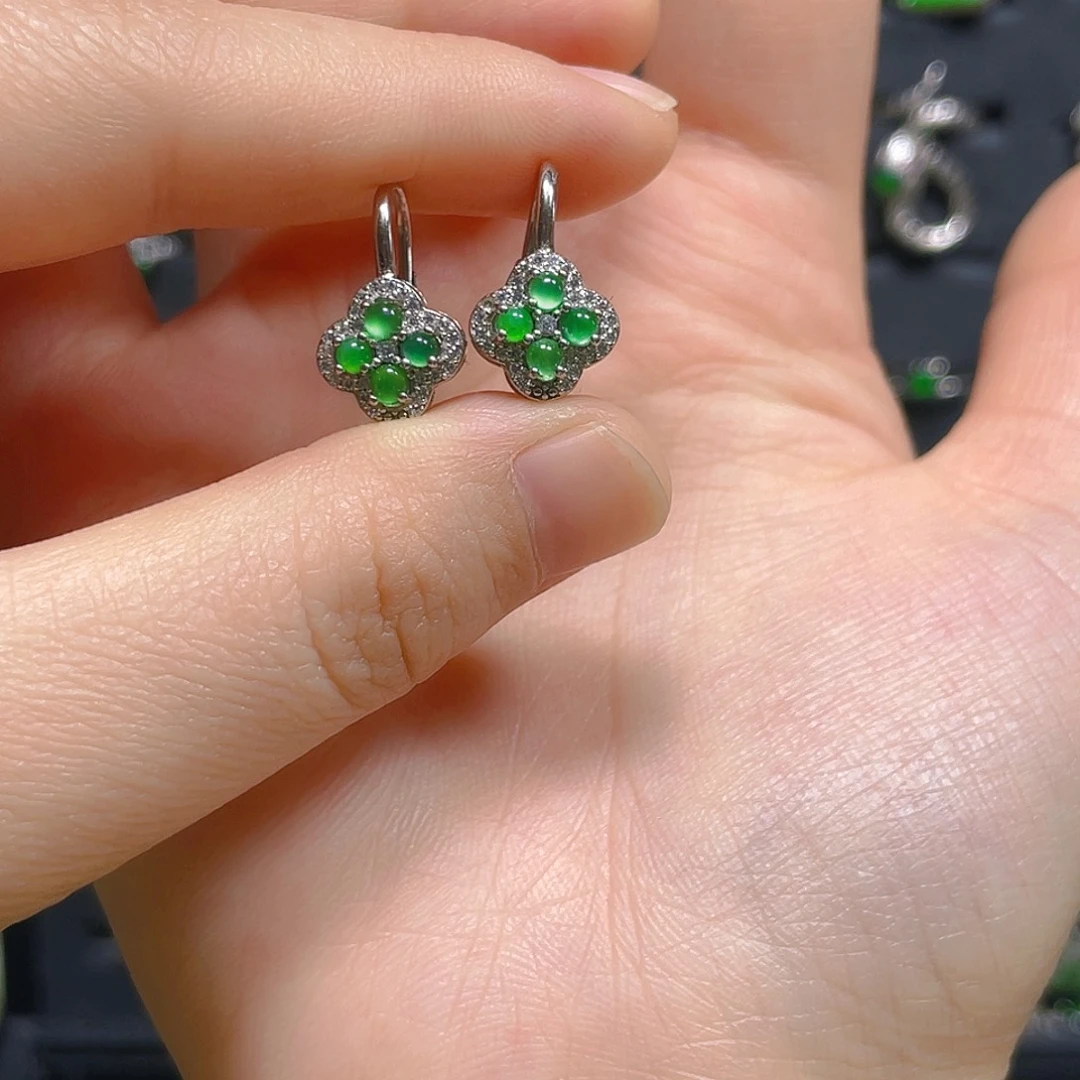 翡翠戒指银S925镶嵌戒指