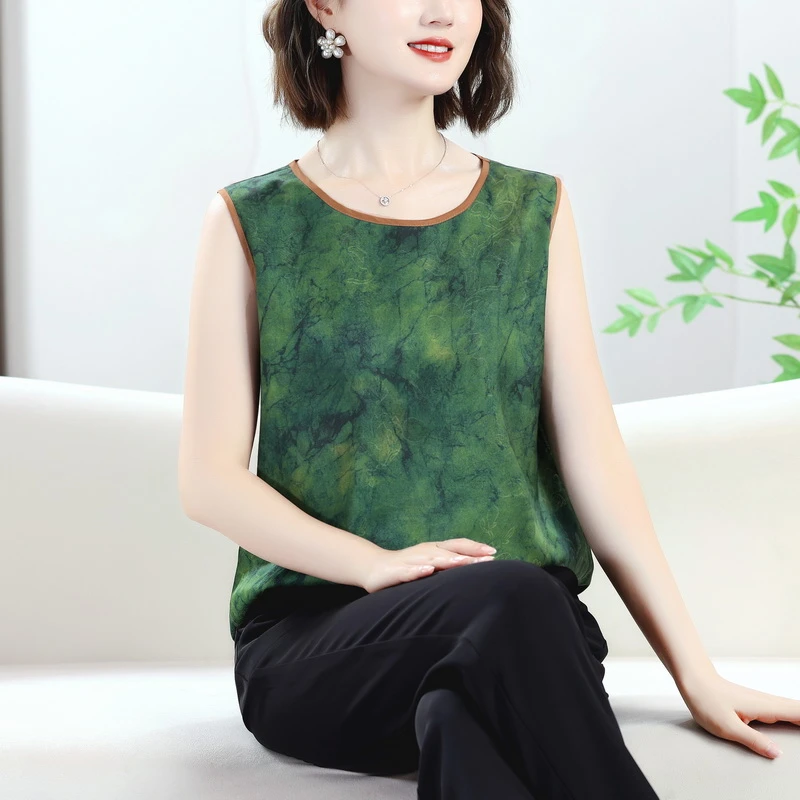 【6021】中老年女装洋气花萝宽松型双面穿薄款内搭外穿妈妈装