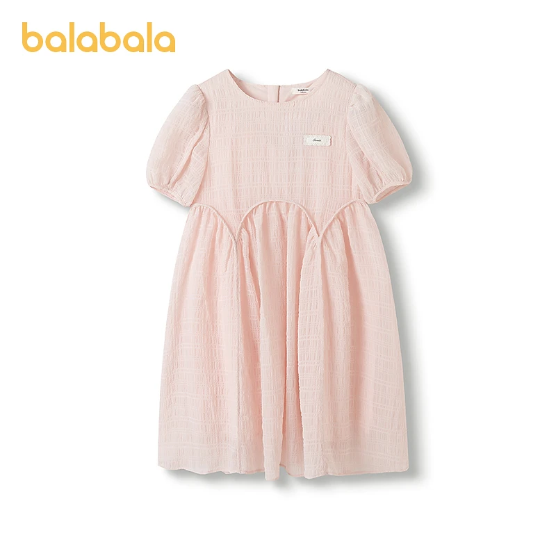 巴拉巴拉童装儿童裙子女童夏装中大童连衣裙甜美泡泡袖时尚洋气