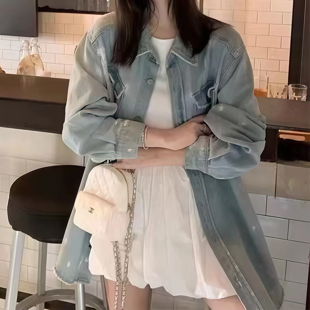 Manmi 美式复古磨破牛仔衣 1009