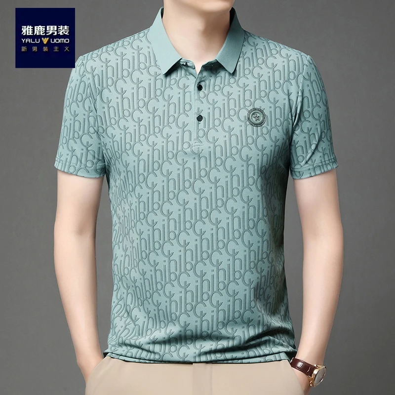 常规印花短袖男夏季中青年Polo衫潮流夏装高档男士上衣时尚