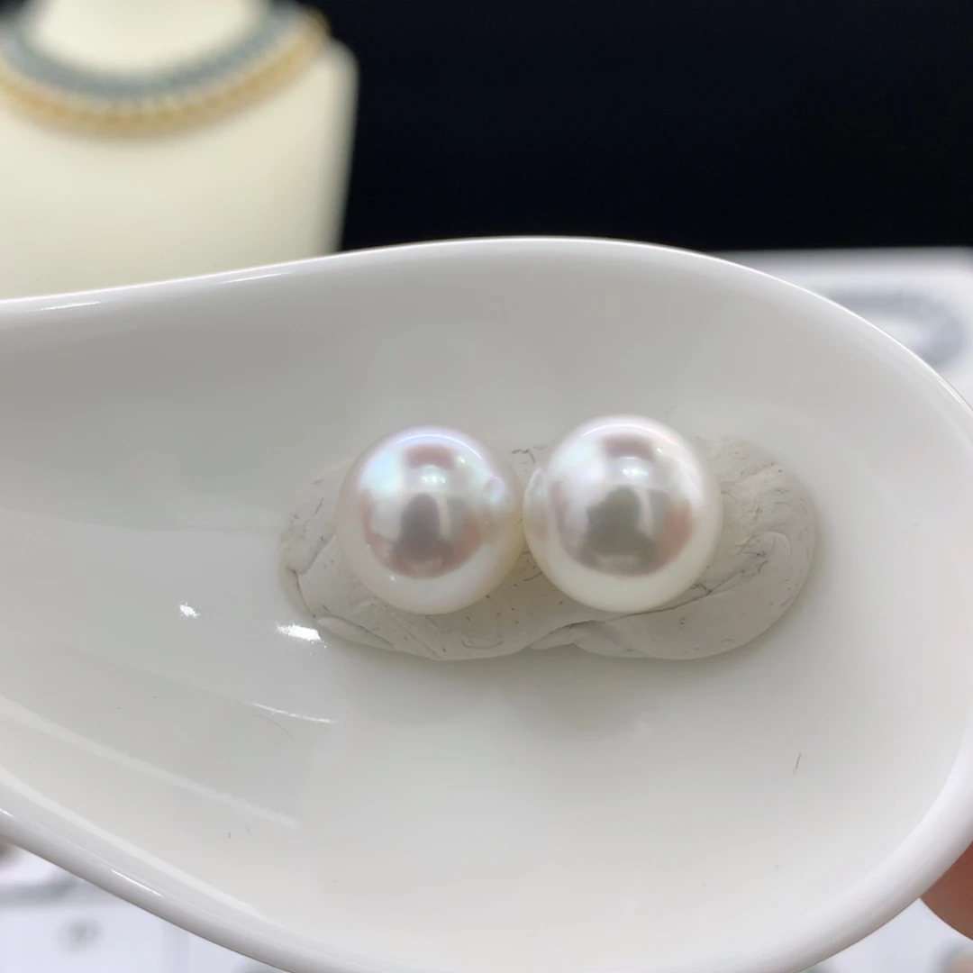 未镶嵌裸珠定制海水珍珠10.5mm澳白对珠