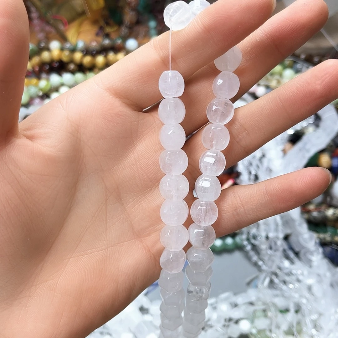 玛瑙/玉髓未镶嵌珠宝半成品卡10白水灯笼珠一条