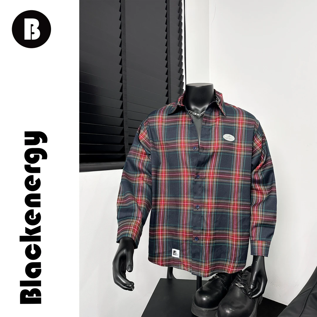 格子衬衫外套男潮牌春秋季复古美式宽松休闲做旧复古外穿衬衣潮流