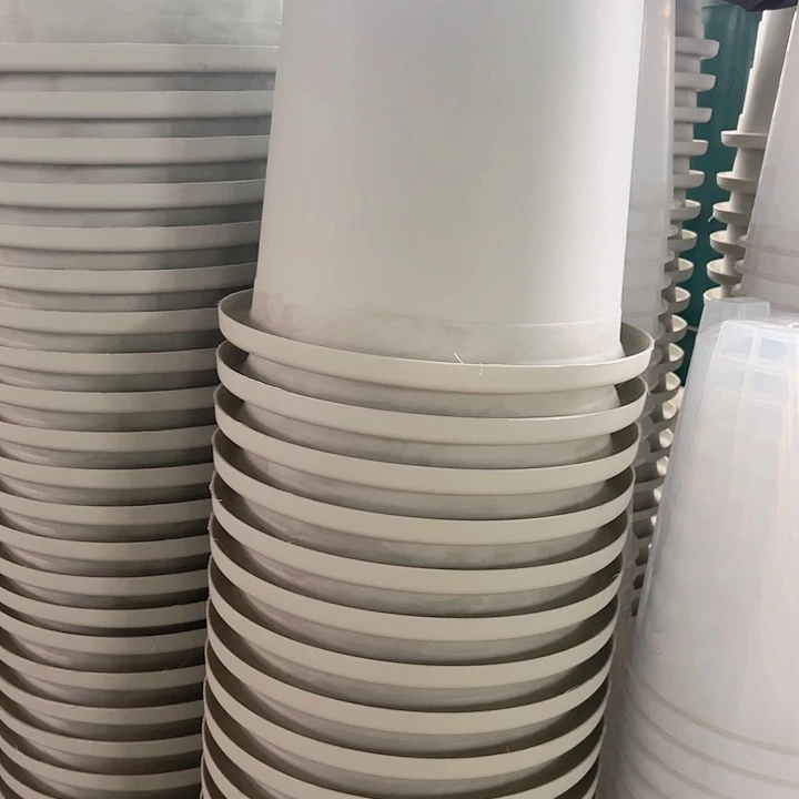 树脂瑕疵四季盆7#米白6个无托