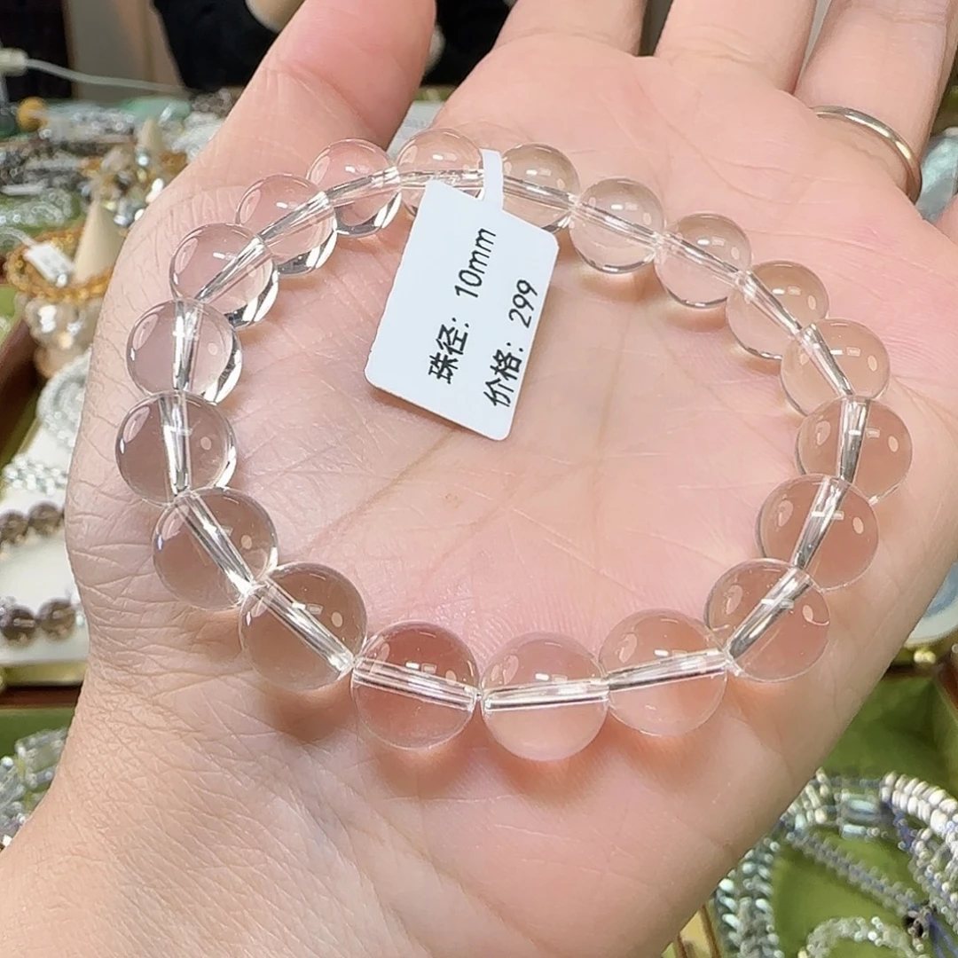 v***e手串未镶嵌水晶天然白水晶全净体单圈