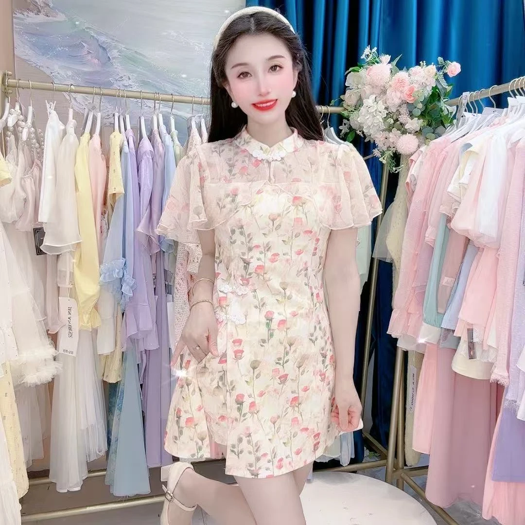 优雅减龄新中式新款名媛超仙气质收腰显瘦少女改良旗袍套装两件套