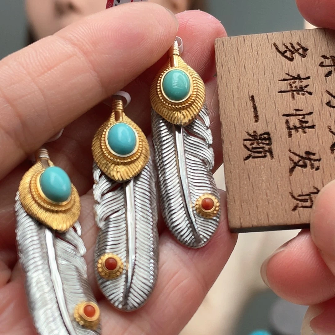 绿松石银S925镶嵌颈饰