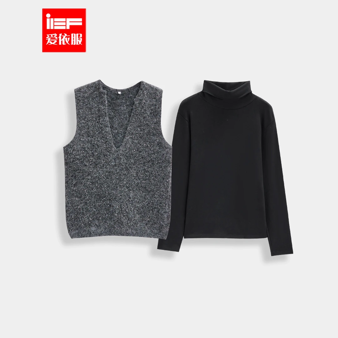 IEF/爱依服2025冬季新款韩版成熟气质通勤休闲风百搭两件套上衣