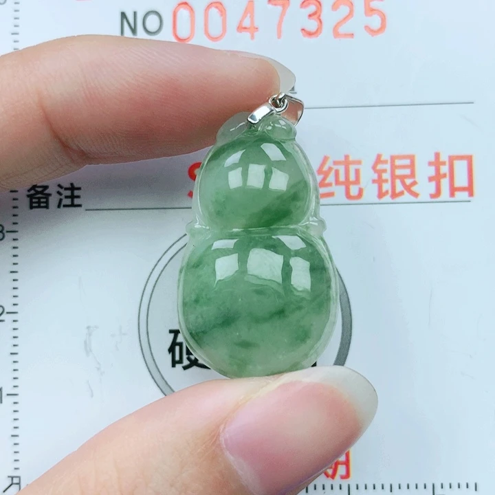 翡翠颈饰银S925镶嵌天然翡翠a货