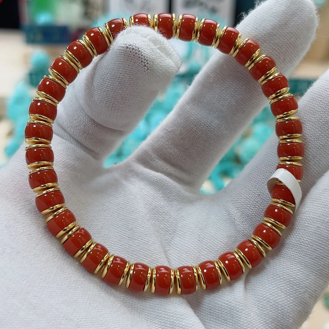 南红玛瑙珠宝奇石银S925镀金镶嵌