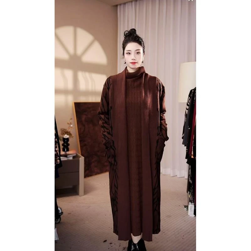 高端重工【拿铁外套】高级感宽松保暖妈妈时尚气质女毛衣外套-6393#