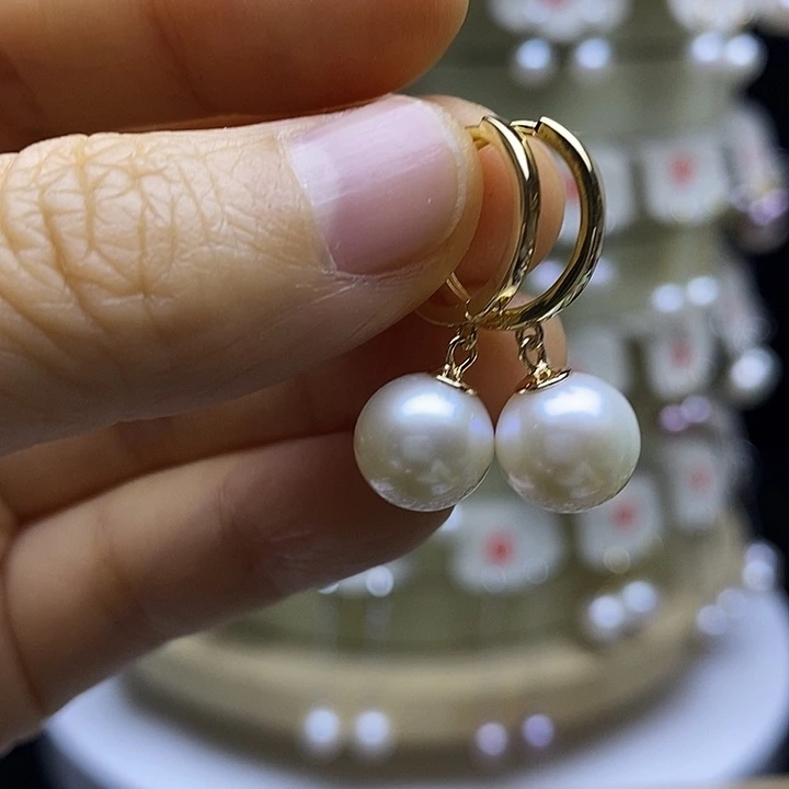 淡水珍珠耳饰银S925镶嵌