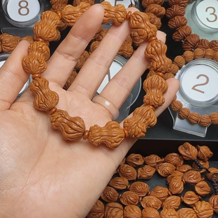 弦***上桃核手串龙纹桃核