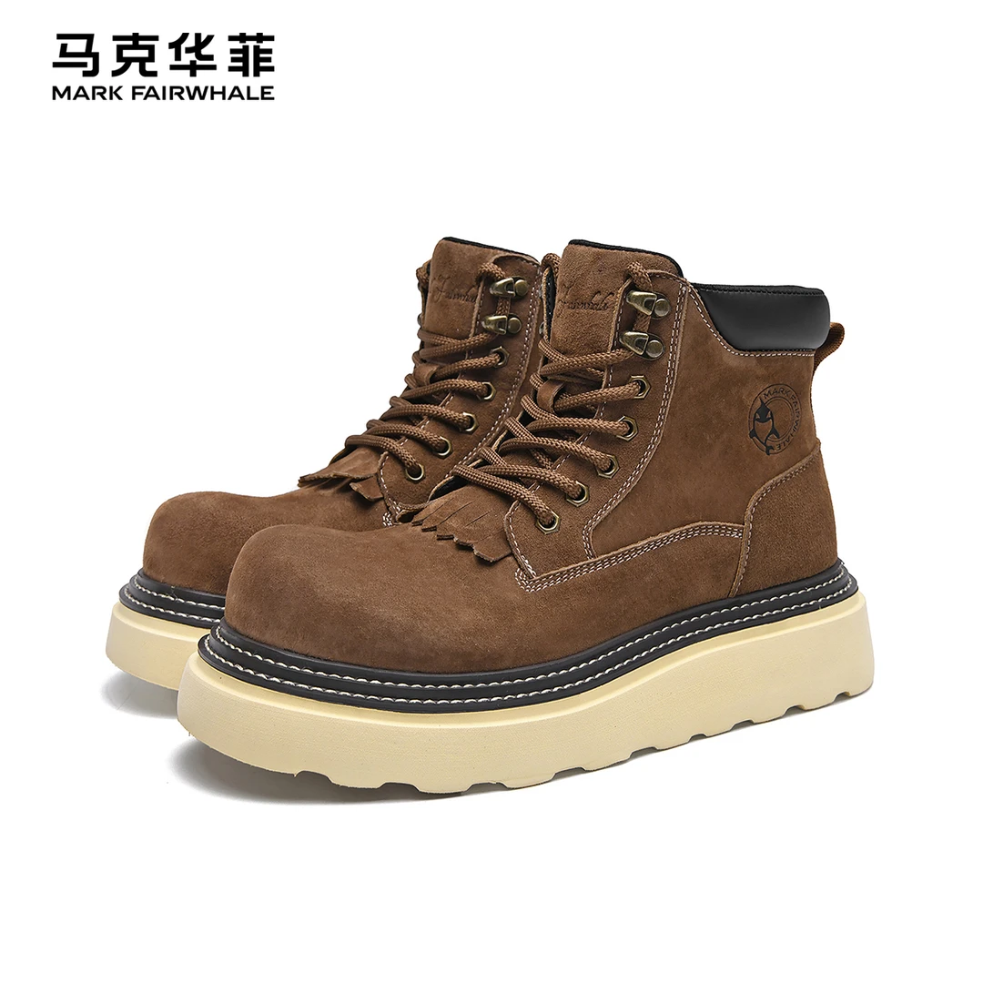 马克华菲男士马丁靴美拉德英伦风休闲靴子男款2025冬季新款工装靴