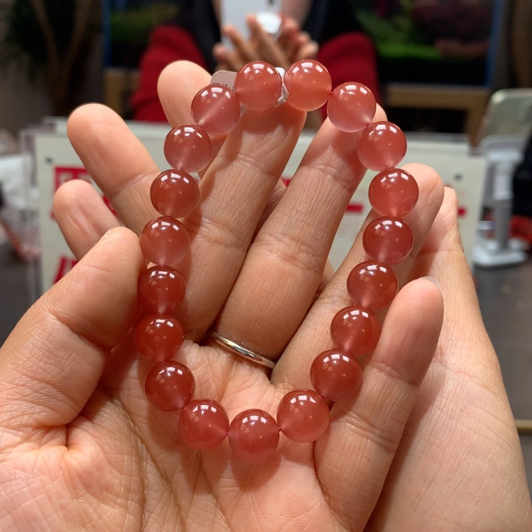 南红玛瑙10mm冰粉手串未镶嵌
