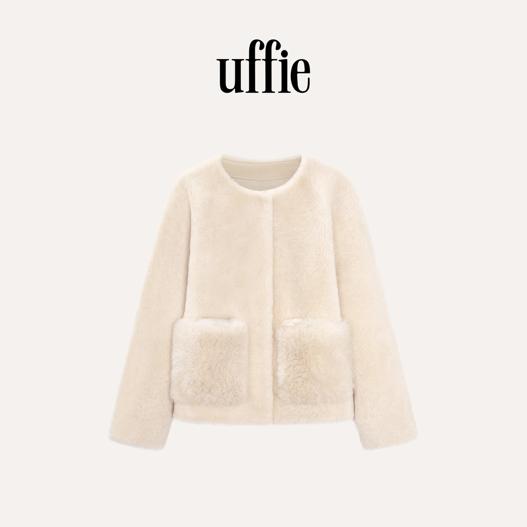 UFFIE于绘 舒芙蕾 软糯拼接皮毛一体外套