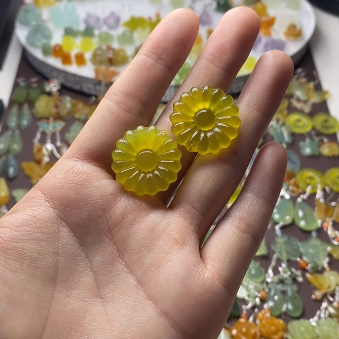 蛇纹石玉合金耳饰/颈饰